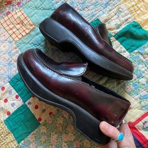 Platform Dansko Shoes, Clogs Dark Cherry, Maroon
